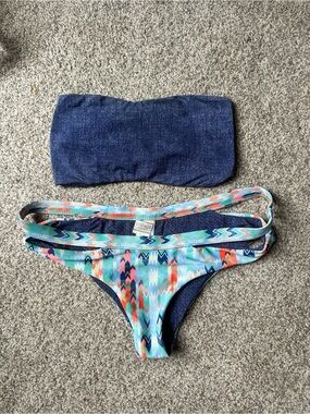 L*Space Zanzibar Estella Reversible Bikini Set Small Tribal Aztec Bandeau